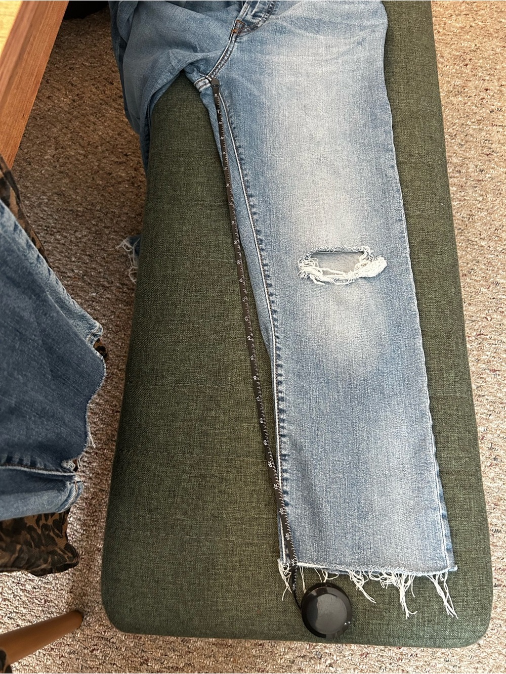 ***Shortened*** Levi's Light Blue Distressed Straight Leg Jeans